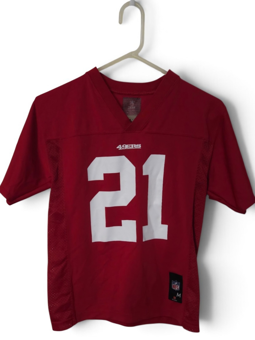 Kids Red #21 Football Jersey - 49ers Style